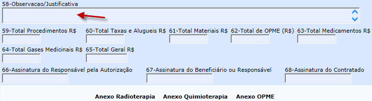 3.1 Campo para Observações Preenchimento do campo observações da guia: Quando ocorrer solicitação de exame que possui um único código e variações (exemplo: glicose, código 40302040, possui variações