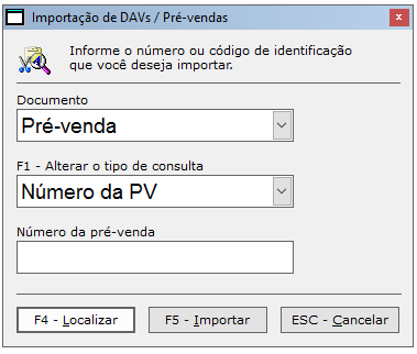 11. Pressione F2 Pagamentos e finalize a venda na forma de pagamento desejada pelo cliente. Como lançar uma venda importando uma Pré-venda?