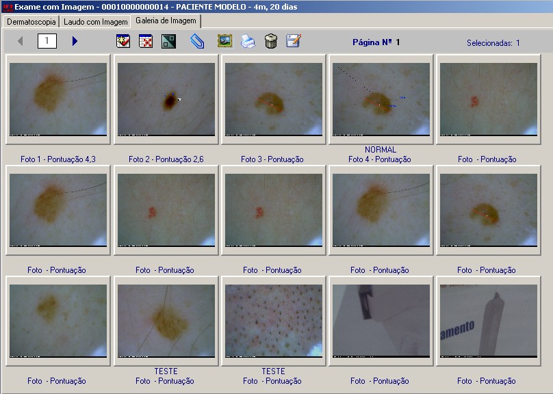 5.3 Galeria de Imagens Na tela de Galeria de Imagens são mostradas todas as imagens do paciente.