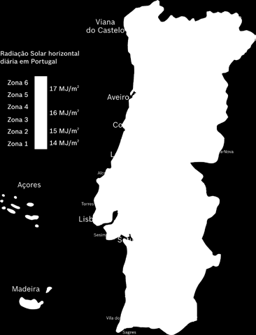 Packs Solares Junkers Mapa de zonas climáticas para a seleção de packs solares Junkers De acordo com o decreto lei lei nº 118/2013 de 20 de agosto, para os novos edifícios/moradias é obrigatória a