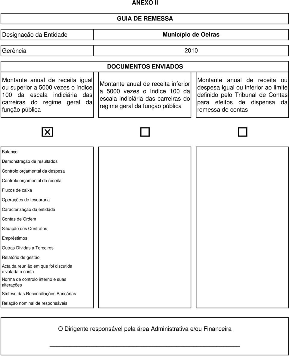 despesa igual ou inferior ao limite definido pelo Tribunal de Contas para efeitos de dispensa da remessa de contas Balanço Demonstração de resultados Controlo orçamental da despesa Controlo