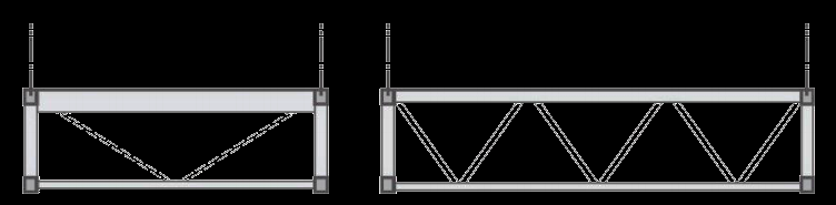 Vigas Treliçadas Tipo de tabuleiro muito aplicado em pontes pênseis, por se caracterizarem como uma solução com RIGIDEZ de flexão e torção adequadas para as pontes suspensas por cabos.