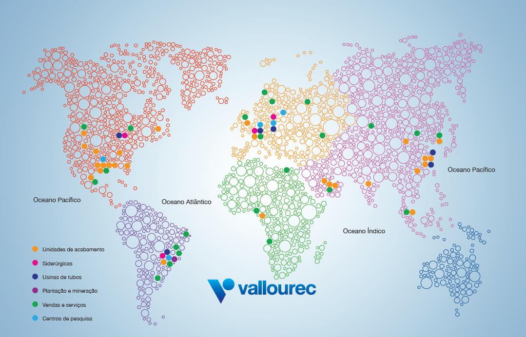 A Vallourec no Mundo Presente em mais de 20 países e que