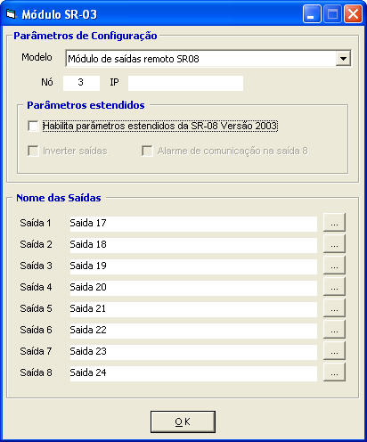 O Nó representa o endereço remoto do módulo que estará na rede RS 485. Não podem haver dois módulos com o mesmo endereço modbus.