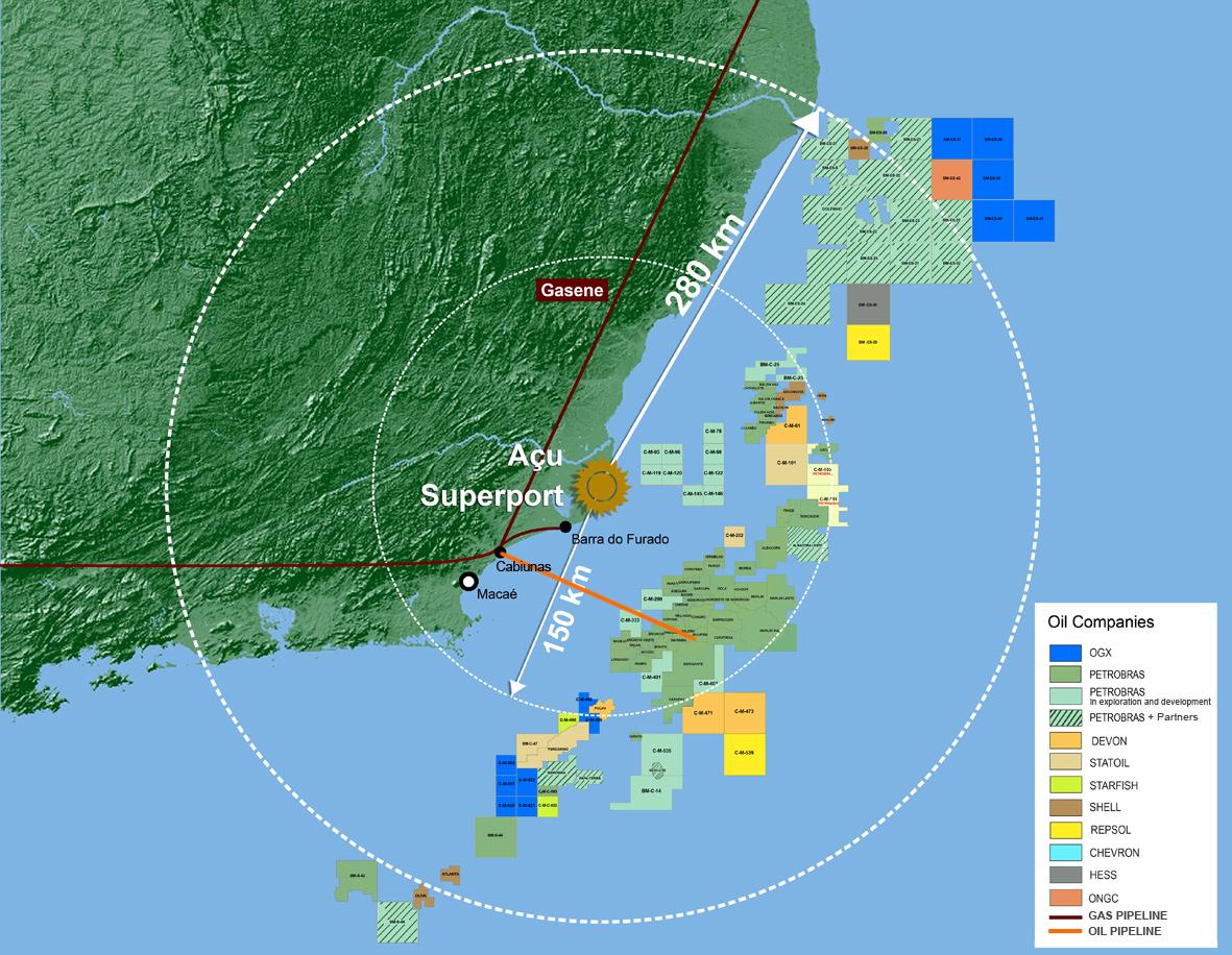 SUPERPORTO DO AÇU Localização Estratégica para o Mercado de Óleo e Gás DISTÂNCIA 280 km 150 km VELOCIDADE 12 nós 12 nós TEMPO 12,6 horas 6,8 horas CAMPO 13 CAMPOS MAIS PRODUTIVOS DO BRASIL OPERADOR