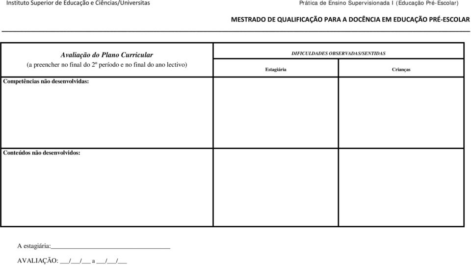 BSVADAS/SNTIDAS Crianças Competências não desenvolvidas: