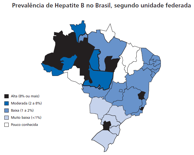 PREVALÊNCIA HBV Grande variação regional 1999-2011 120.