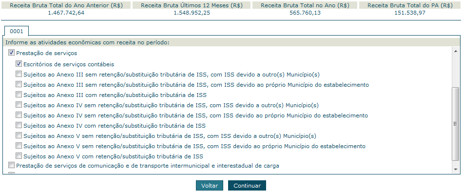 3. Escritórios de Serviços Contábeis Texto constante do PGDAS-D acessado pelo contribuinte: "ESCRITÓRIO DE