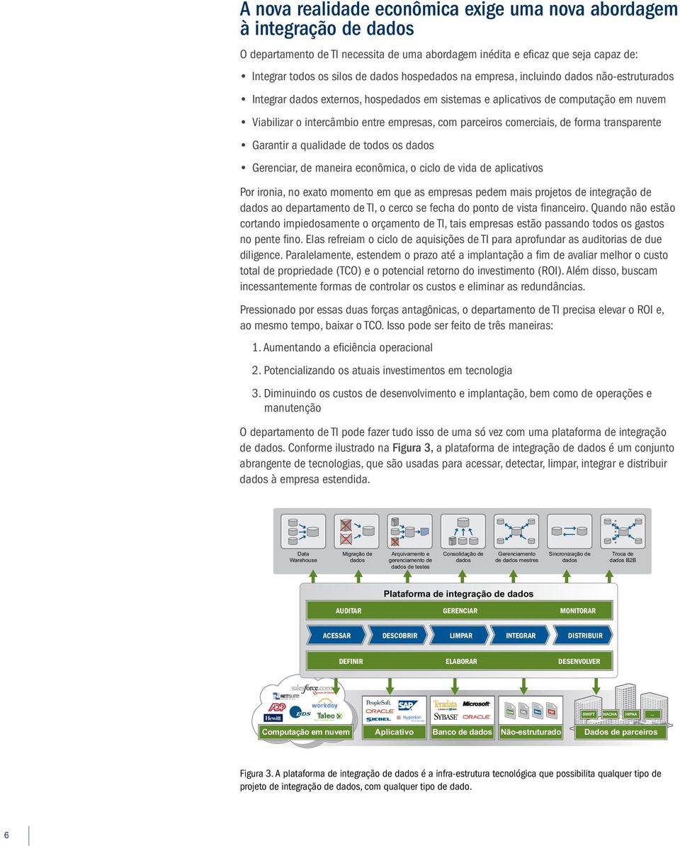 comerciais, de forma transparente Garantir a qualidade de todos os dados Gerenciar, de maneira econômica, o ciclo de vida de aplicativos Por ironia, no exato momento em que as empresas pedem mais