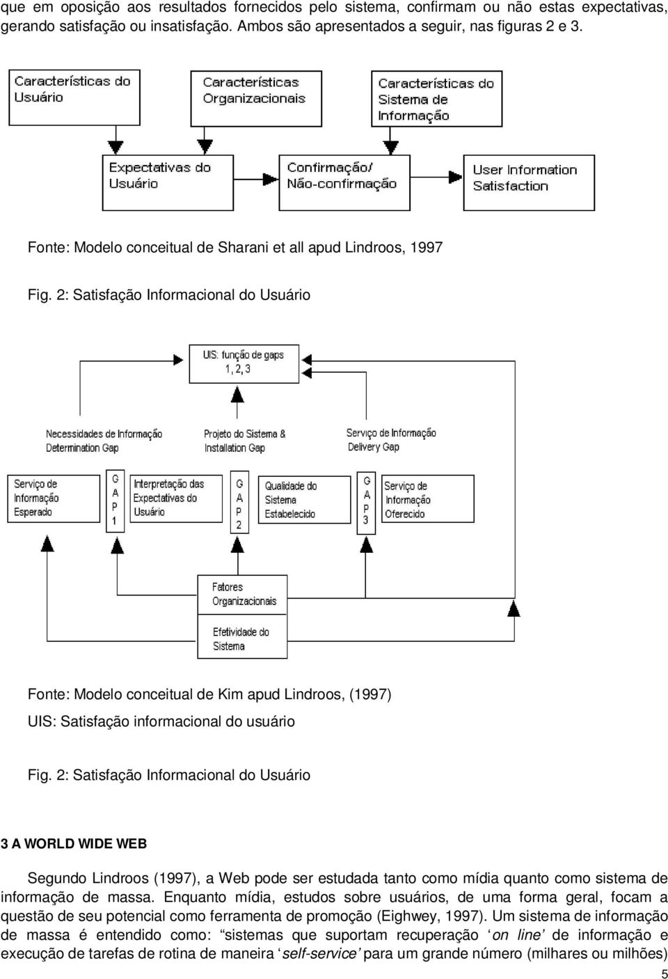 2: Satisfação Informacional do Usuário Fonte: Modelo conceitual de Kim apud Lindroos, (1997) UIS: Satisfação informacional do usuário Fig.