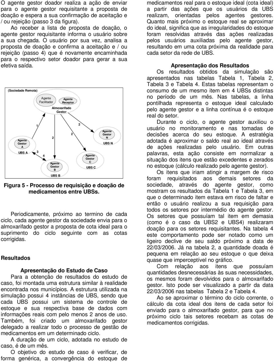 O usuário por sua vez, analisa a proposta de doação e confirma a aceitação e / ou rejeição (passo 4) que é novamente encaminhada para o respectivo setor doador para gerar a sua efetiva saída.