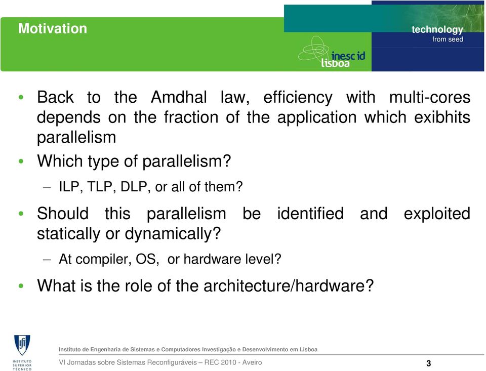 Should this parallelism be identified and exploited statically or dynamically?