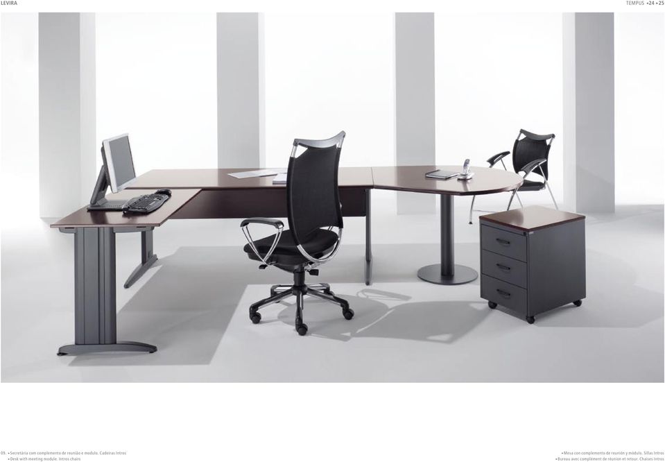 Cadeiras Intros >Desk with meeting module.