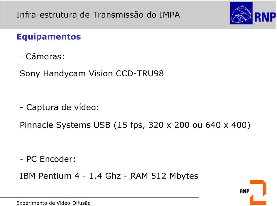 vídeo: Pinnacle Systems USB (15 fps, 320 x 200 ou 640