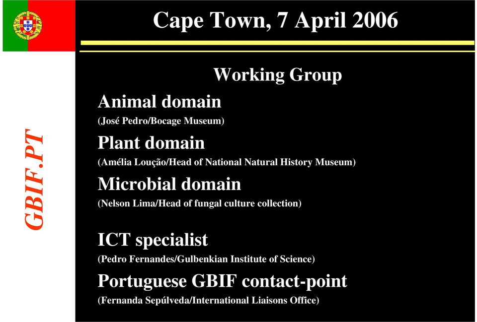 of fungal culture collection) ICT specialist (Pedro Fernandes/Gulbenkian Institute