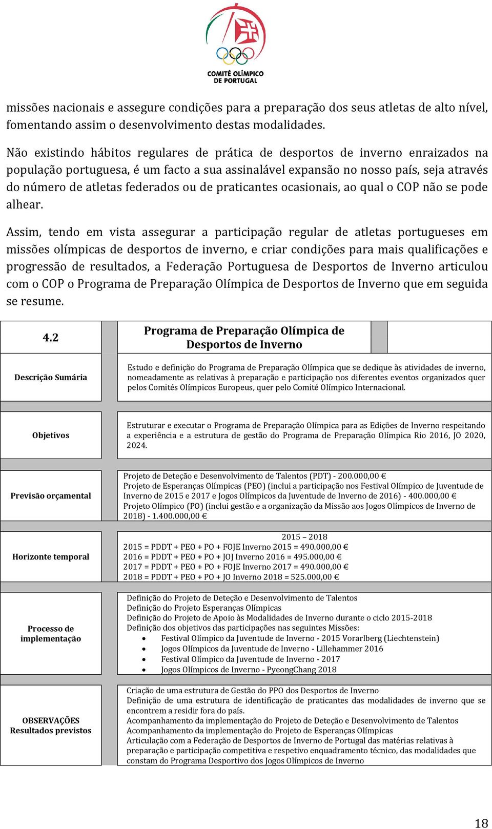 ou de praticantes ocasionais, ao qual o COP não se pode alhear.