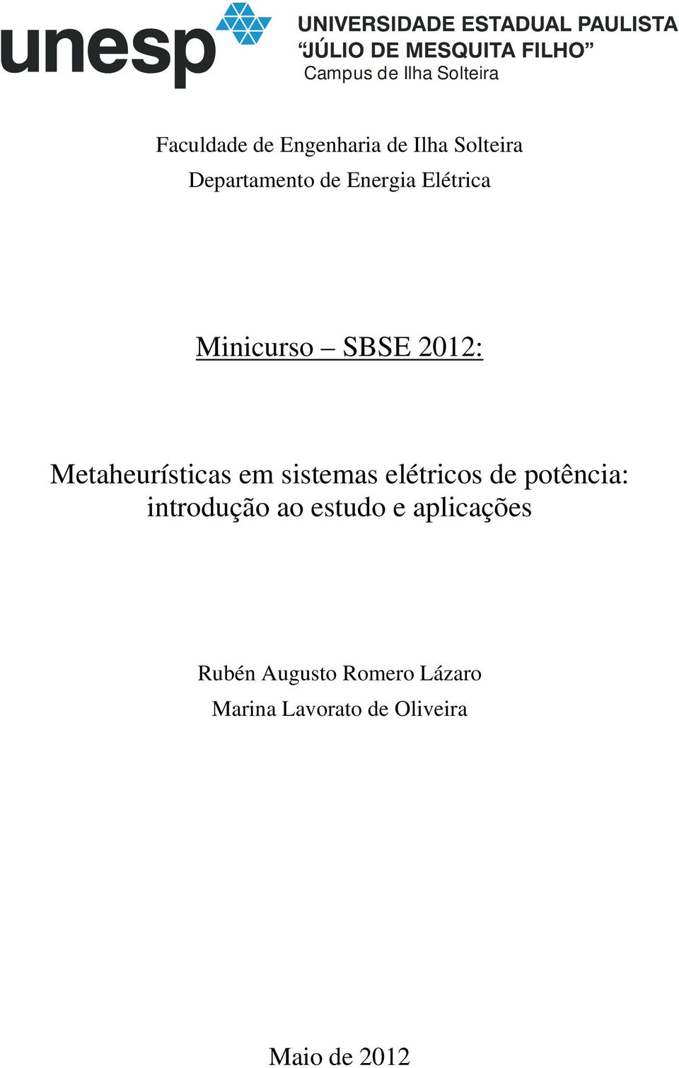 Metaheurísticas em sistemas elétricos de potência: introdução ao