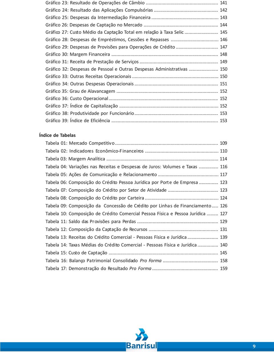 .. 146 Gráfico 29: Despesas de Provisões para Operações de Crédito... 147 Gráfico 30: Margem Financeira... 148 Gráfico 31: Receita de Prestação de Serviços.