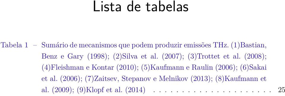 (2008); (4)Fleishman e Kontar (2010); (5)Kaufmann e Raulin (2006); (6)Sakai et al.