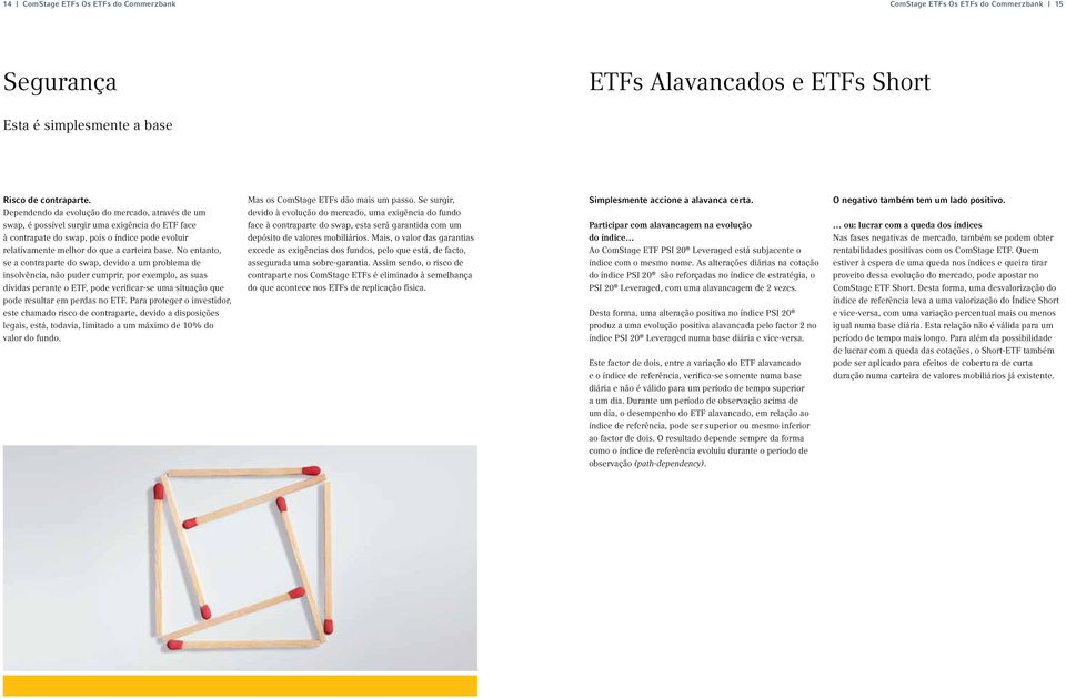 Dependendo da evolução do mercado, através de um devido à evolução do mercado, uma exigência do fundo swap, é possível surgir uma exigência do ETF face face à contraparte do swap, esta será garantida