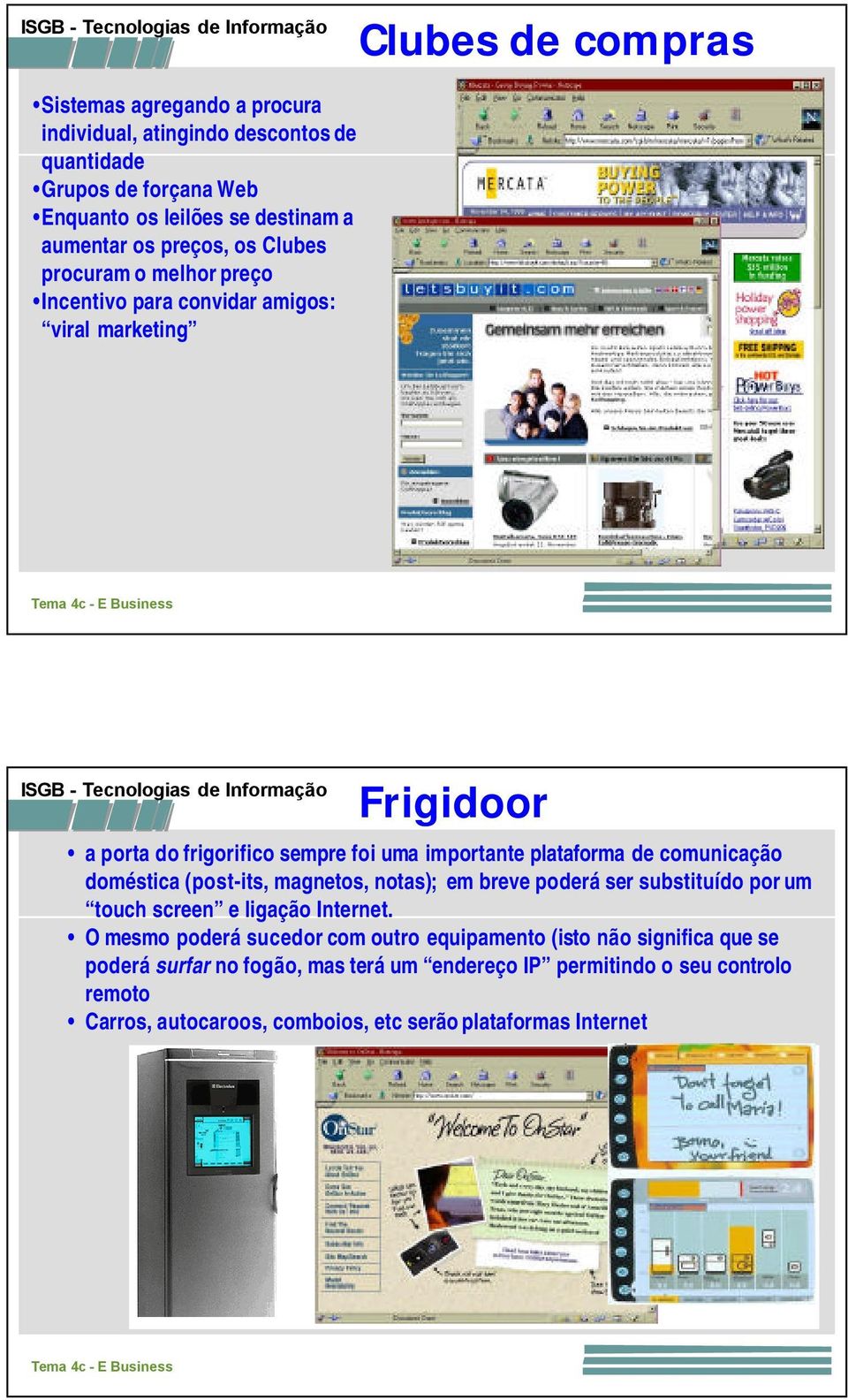 comunicação doméstica (post-its, magnetos, notas); em breve poderá ser substituído por um touch screen e ligação Internet.