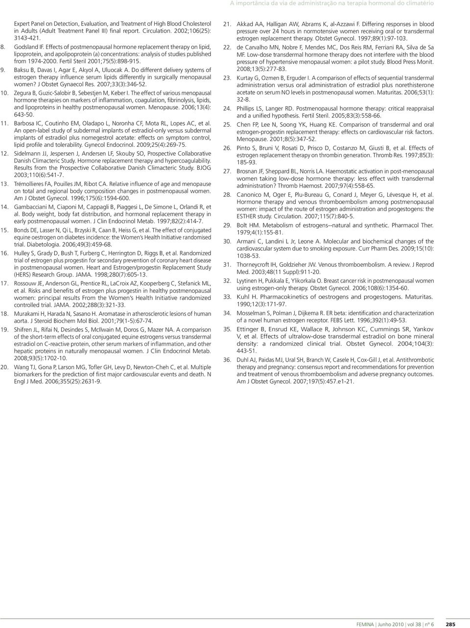 Effects of postmenopausal hormone replacement therapy on lipid, lipoprotein, and apolipoprotein (a) concentrations: analysis of studies published from 1974-2000. Fertil Steril 2001;75(5):898-915. 9.