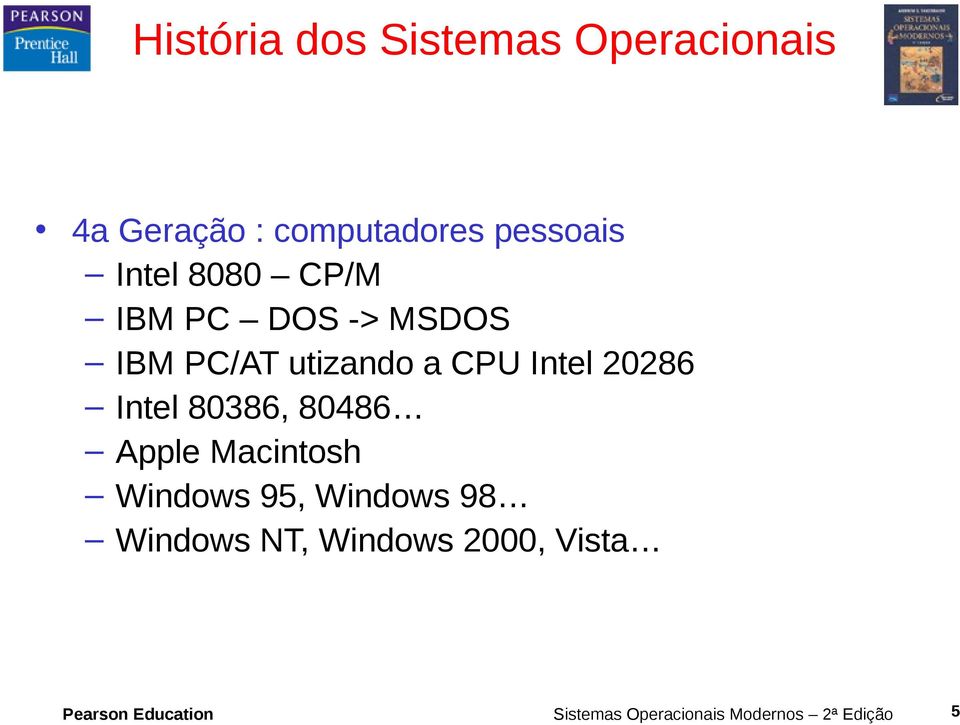 Intel 80386, 80486 Apple Macintosh Windows 95, Windows 98 Windows NT,