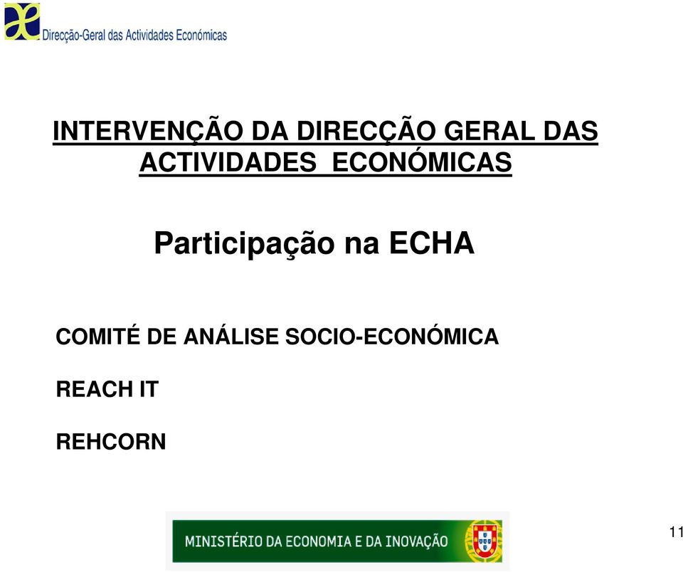 Participação na ECHA COMITÉ DE