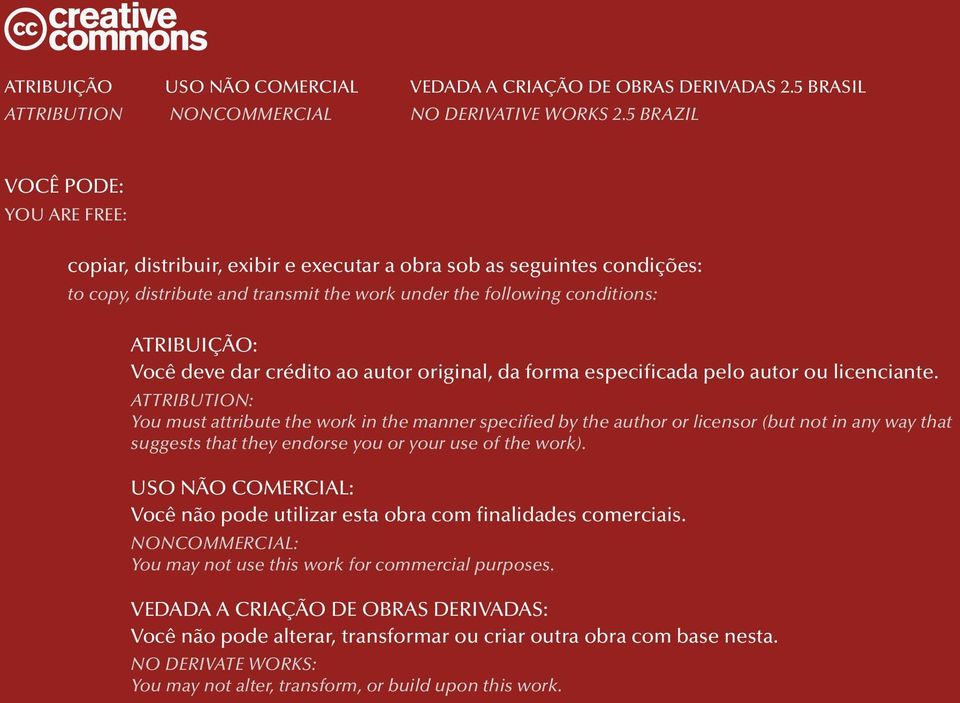 deve dar crédito ao autor original, da forma especificada pelo autor ou licenciante.