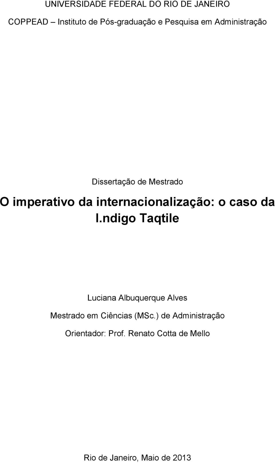 internacionalização: o caso da I.