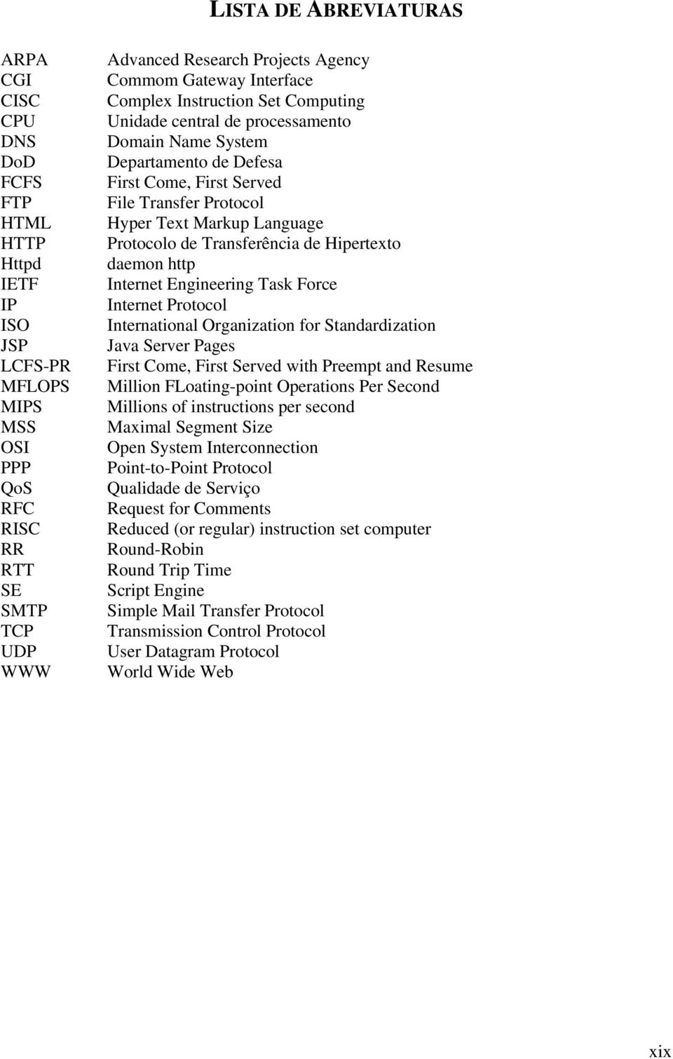 Language Protocolo de Transferência de Hipertexto daemon http Internet Engineering Task Force Internet Protocol International Organization for Standardization Java Server Pages First Come, First