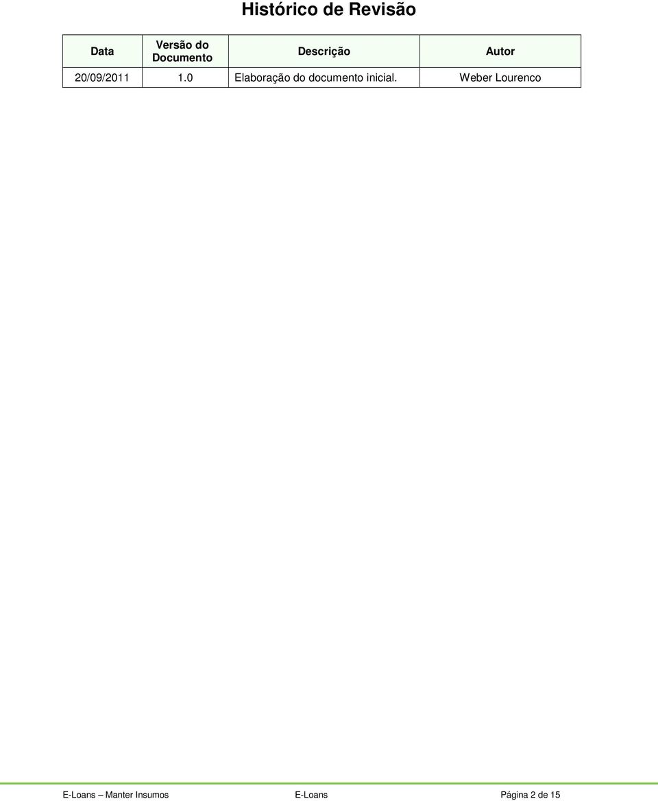 0 Elaboração do documento inicial.