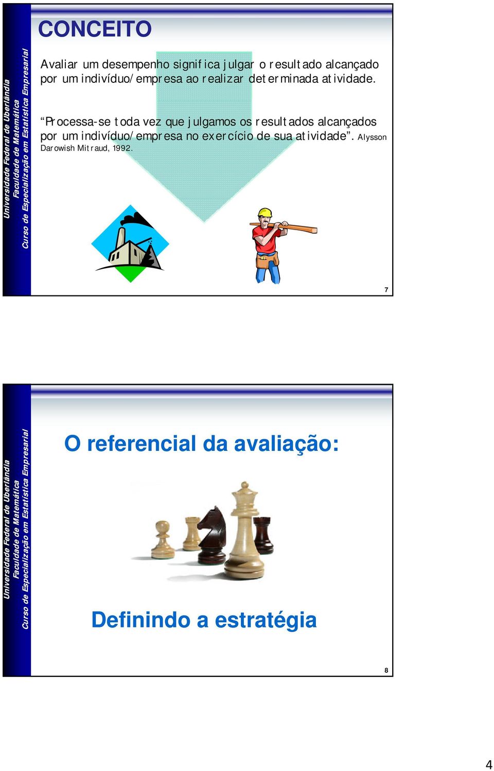 Process-se tod vez que julgmos os resultdos lcnçdos por um indivíduo/empres no exercício