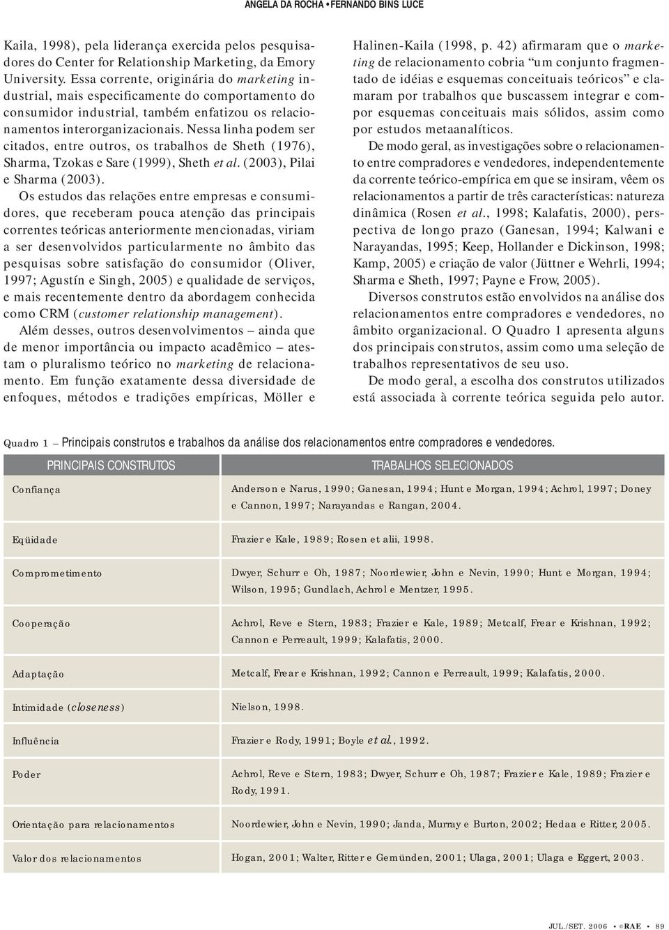 Nessa linha podem ser citados, entre outros, os trabalhos de Sheth (1976), Sharma, Tzokas e Sare (1999), Sheth et al. (2003), Pilai e Sharma (2003).