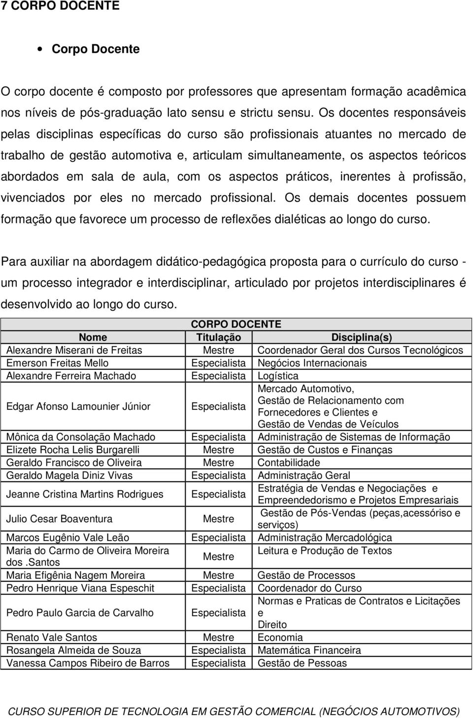 sala de aula, com os aspectos práticos, inerentes à profissão, vivenciados por eles no mercado profissional.