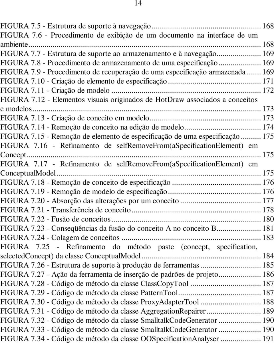 .. 171 FIGURA 7.11 - Criação de modelo... 172 FIGURA 7.12 - Elementos visuais originados de HotDraw associados a conceitos e modelos... 173 FIGURA 7.13 - Criação de conceito em modelo... 173 FIGURA 7.14 - Remoção de conceito na edição de modelo.