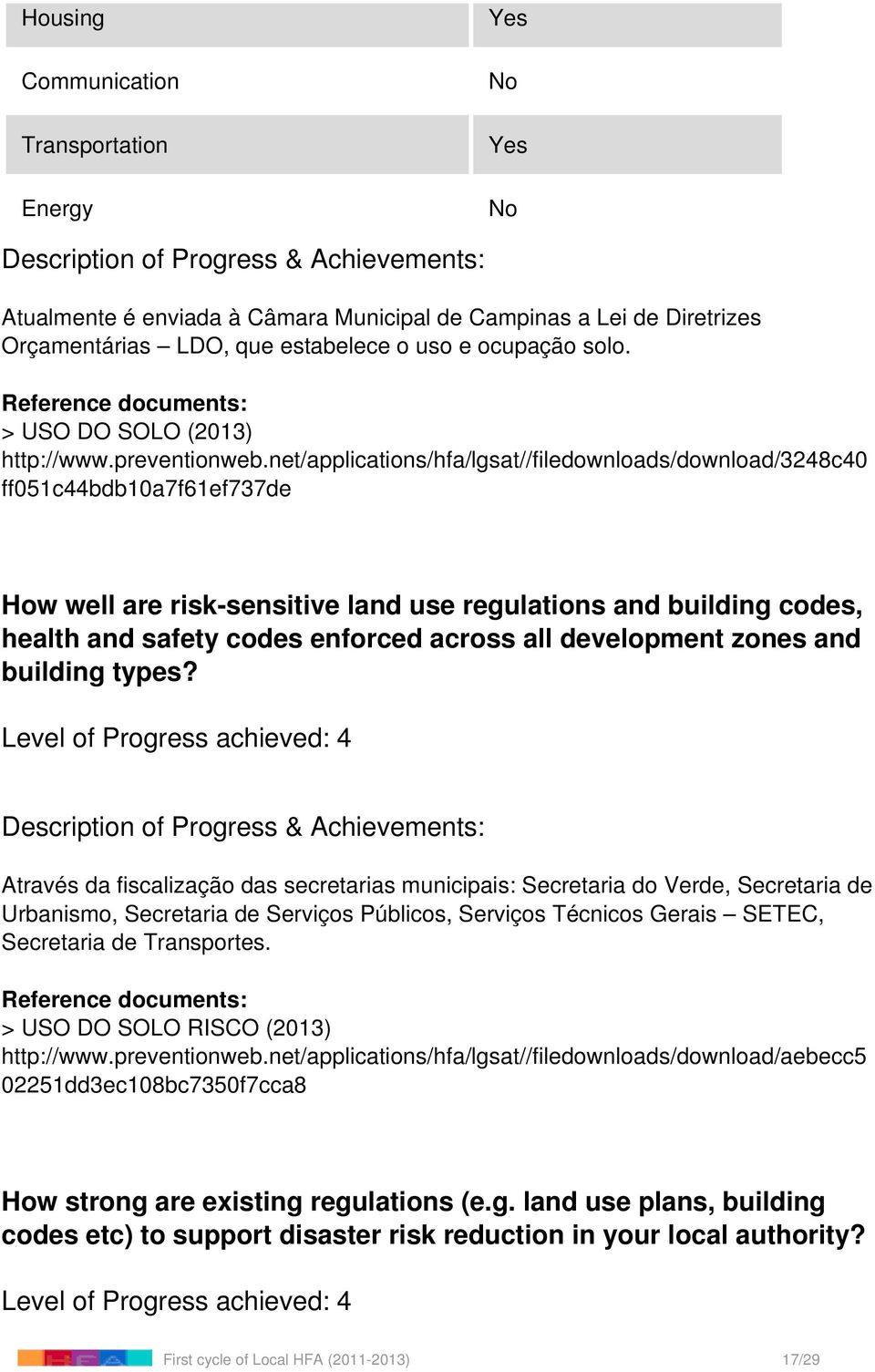 net/applications/hfa/lgsat//filedownloads/download/3248c40 ff051c44bdb10a7f61ef737de How well are risk-sensitive land use regulations and building codes, health and safety codes enforced across all