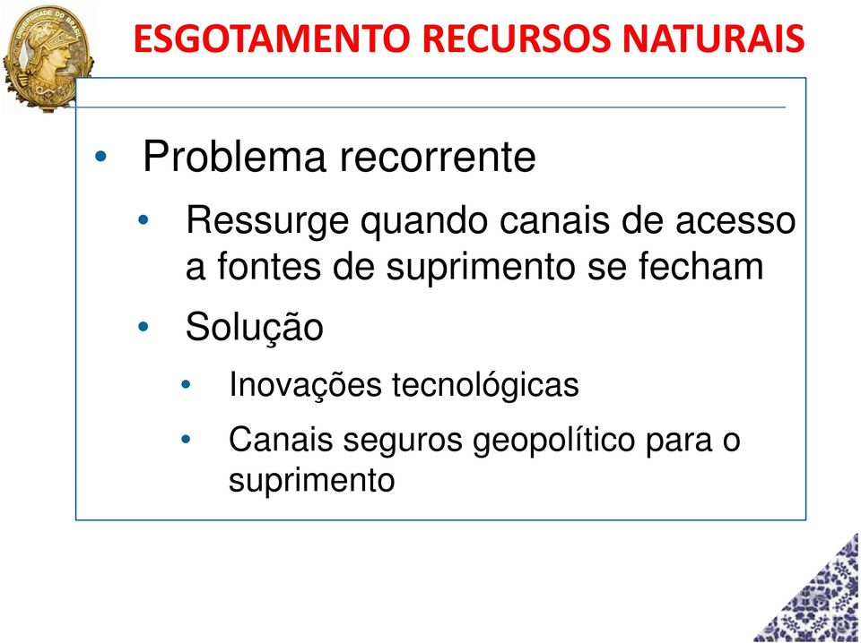 fontes de suprimento se fecham Solução