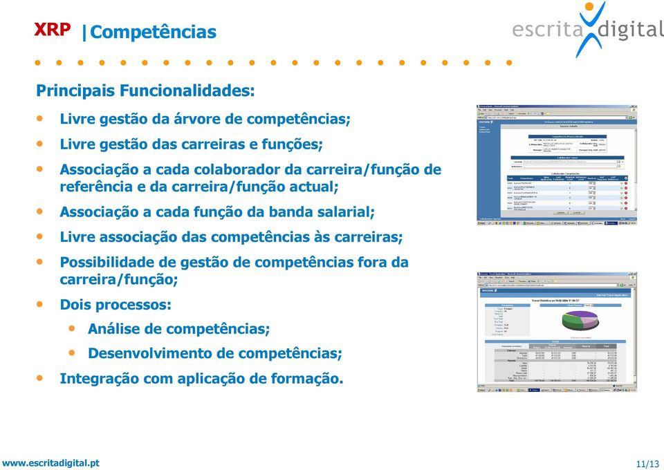 salarial; Livre associação das competências às carreiras; Possibilidade de gestão de competências fora da carreira/função; Dois