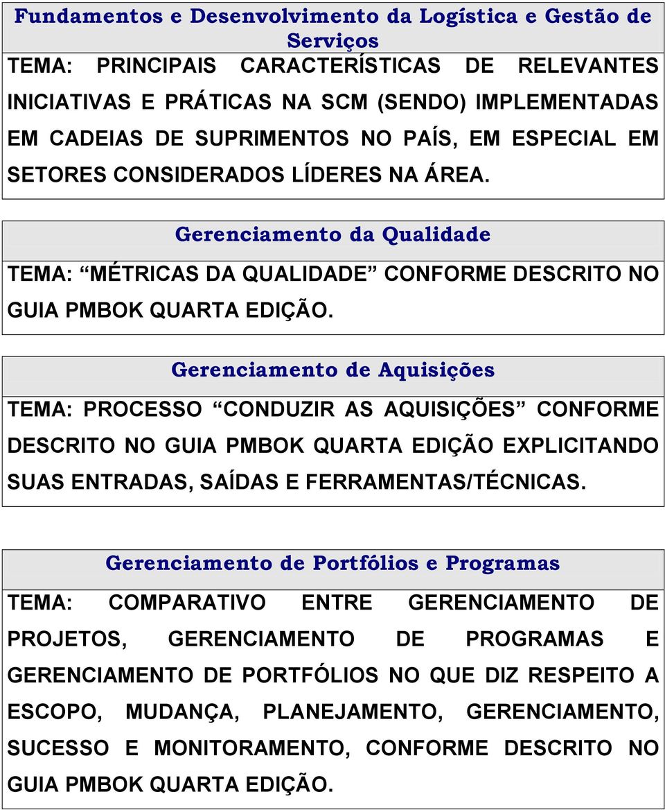 Gerenciamento de Aquisições TEMA: PROCESSO CONDUZIR AS AQUISIÇÕES CONFORME DESCRITO NO GUIA PMBOK QUARTA EDIÇÃO EXPLICITANDO SUAS ENTRADAS, SAÍDAS E FERRAMENTAS/TÉCNICAS.