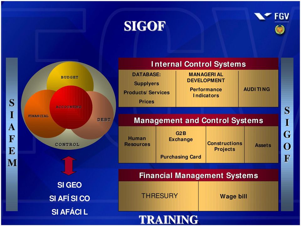 DEVELOPMENT Performance Indicators AUDITING Management and Control Systems Human Resources Constructions