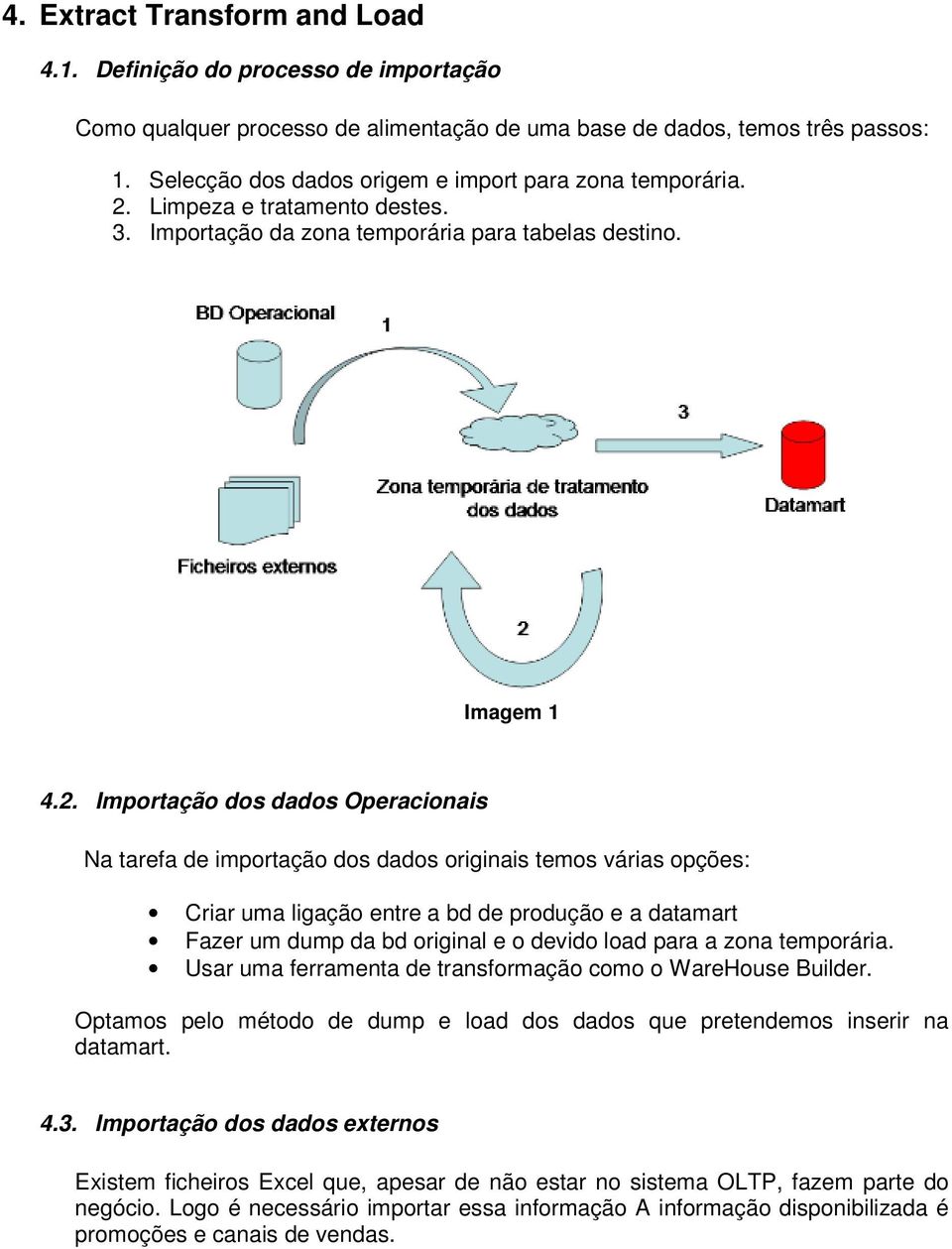 Limpeza e tratamento destes. 3. Importação da zona temporária para tabelas destino. Imagem 1 4.2.