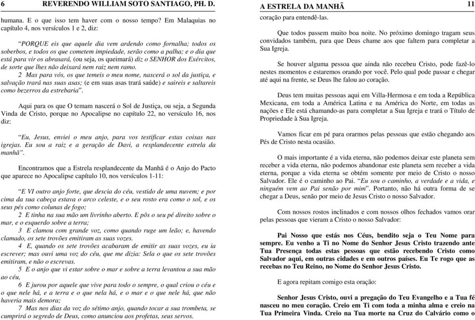 para vir os abrasará, (ou seja, os queimará) diz o SENHOR dos Exércitos, de sorte que lhes não deixará nem raiz nem ramo.