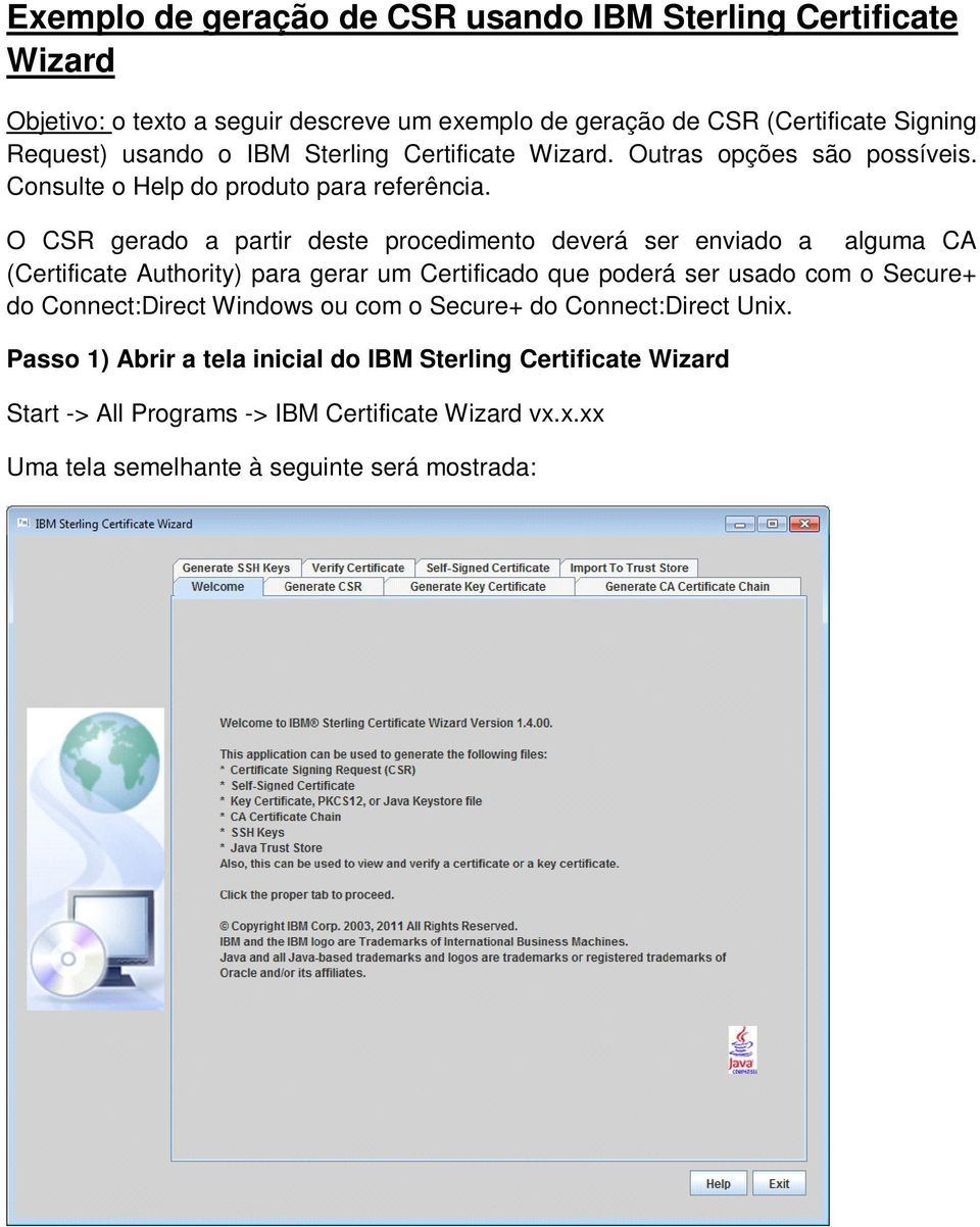 O CSR gerado a partir deste procedimento deverá ser enviado a alguma CA (Certificate Authority) para gerar um Certificado que poderá ser usado com o