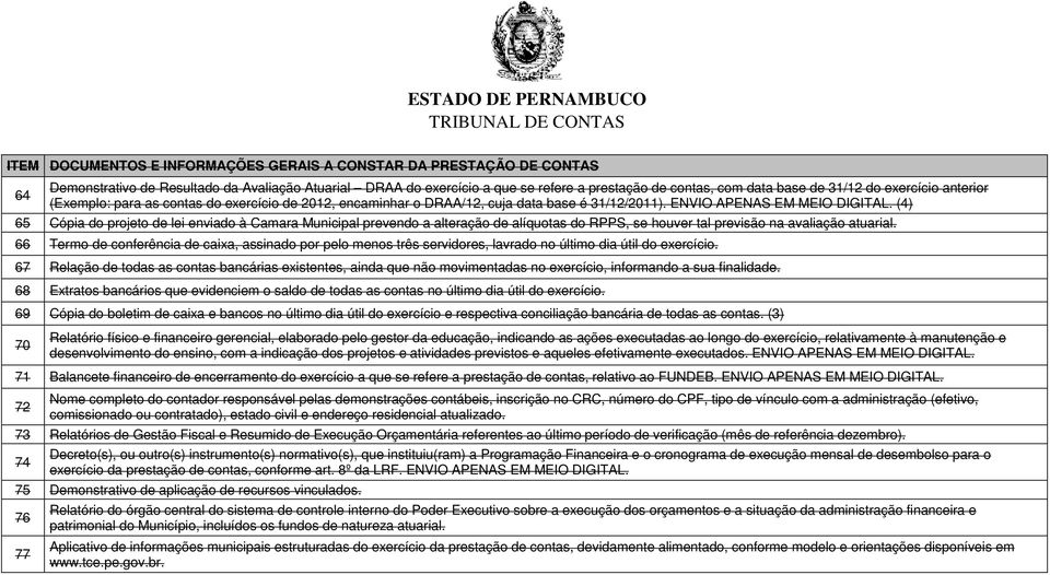 (4) 65 Cópia do projeto de lei enviado à Camara Municipal prevendo a alteração de alíquotas do RPPS, se houver tal previsão na avaliação atuarial.