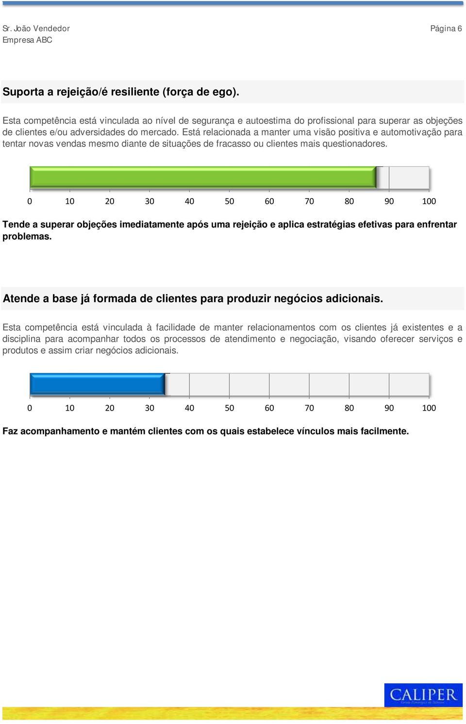 Está relacionada a manter uma visão positiva e automotivação para tentar novas vendas mesmo diante de situações de fracasso ou clientes mais questionadores.