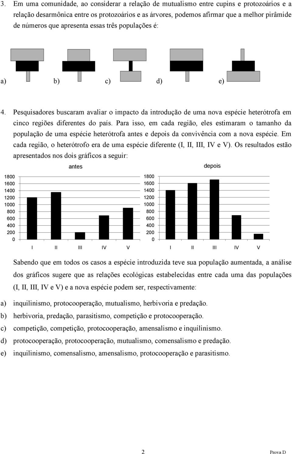 Pesquisadores buscaram avaliar o impacto da introdução de uma nova espécie heterótrofa em 1800 1600 1400 1200 1000 800 600 400 200 0 cinco regiões diferentes do país.