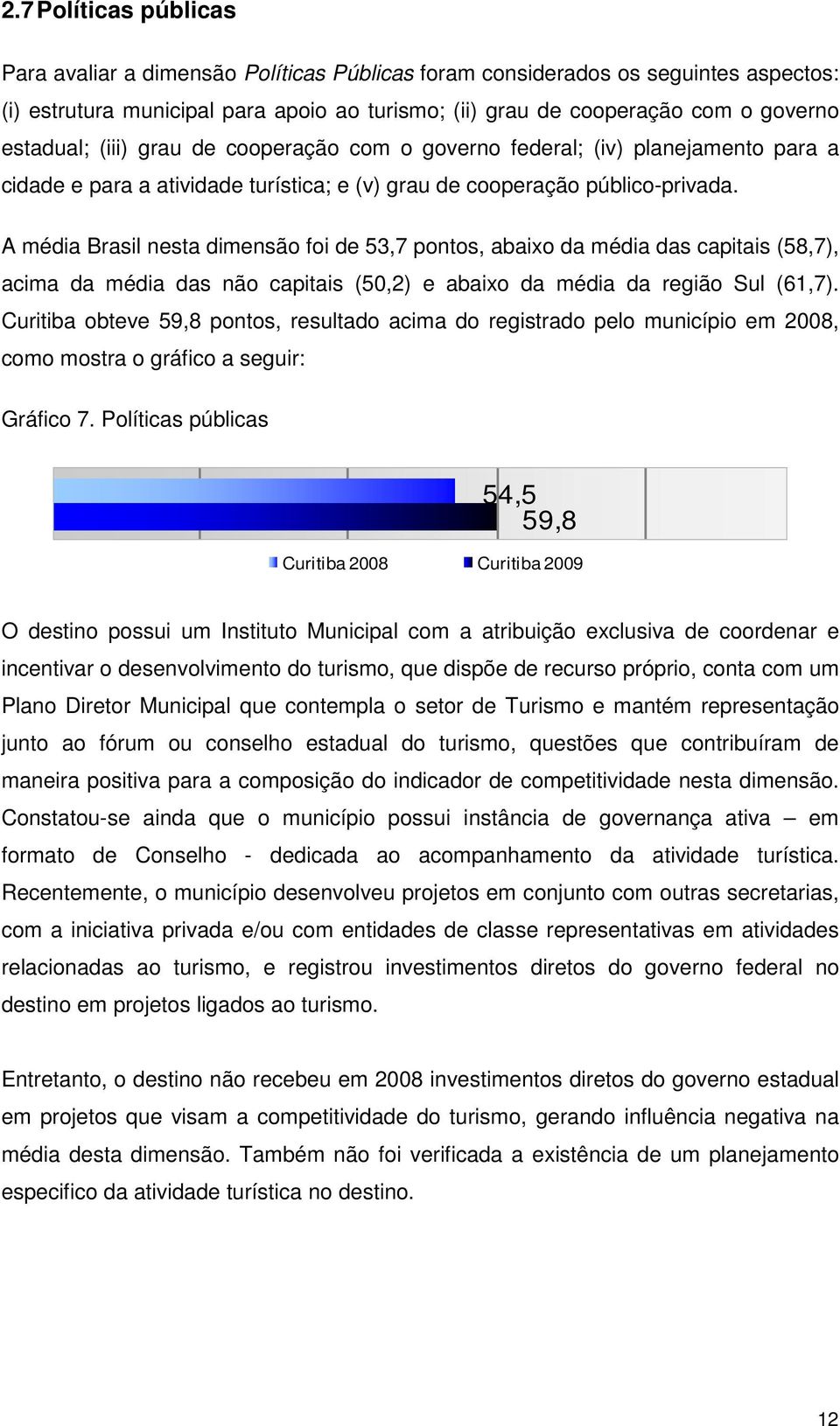 A média Brasil nesta dimensão foi de 53,7 pontos, abaixo da média das capitais (58,7), acima da média das não capitais (50,2) e abaixo da média da região Sul (61,7).