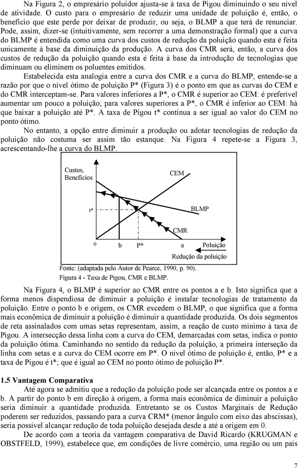 Pode, assim, dizer-se (intuitivamente, sem recorrer a uma demonstração formal) que a curva do BLMP é entendida como uma curva dos custos de redução da poluição quando esta é feita unicamente à base