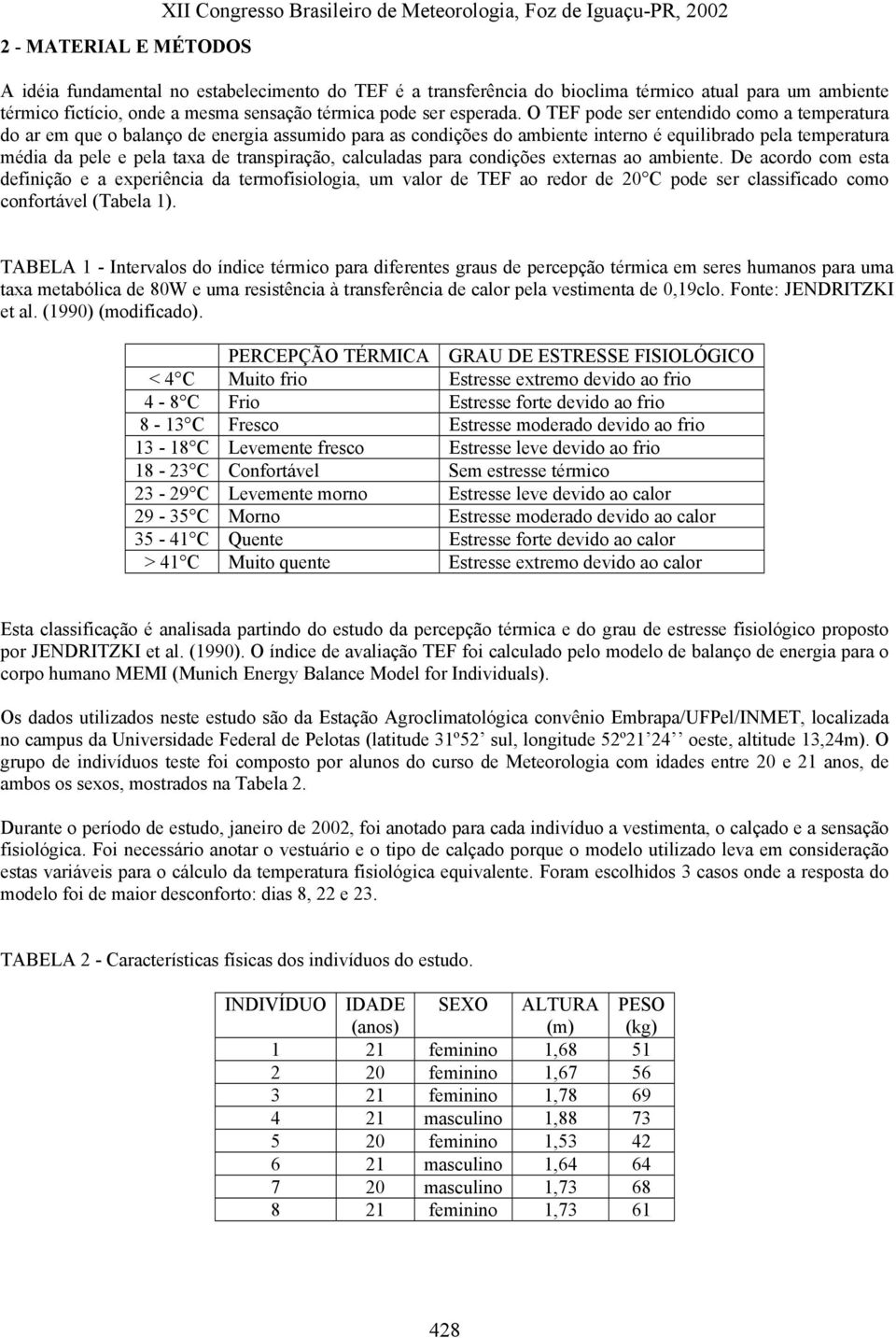 O TEF pode ser entendido como a temperatura do ar em que o balanço de energia assumido para as condições do ambiente interno é equilibrado pela temperatura média da pele e pela taxa de transpiração,